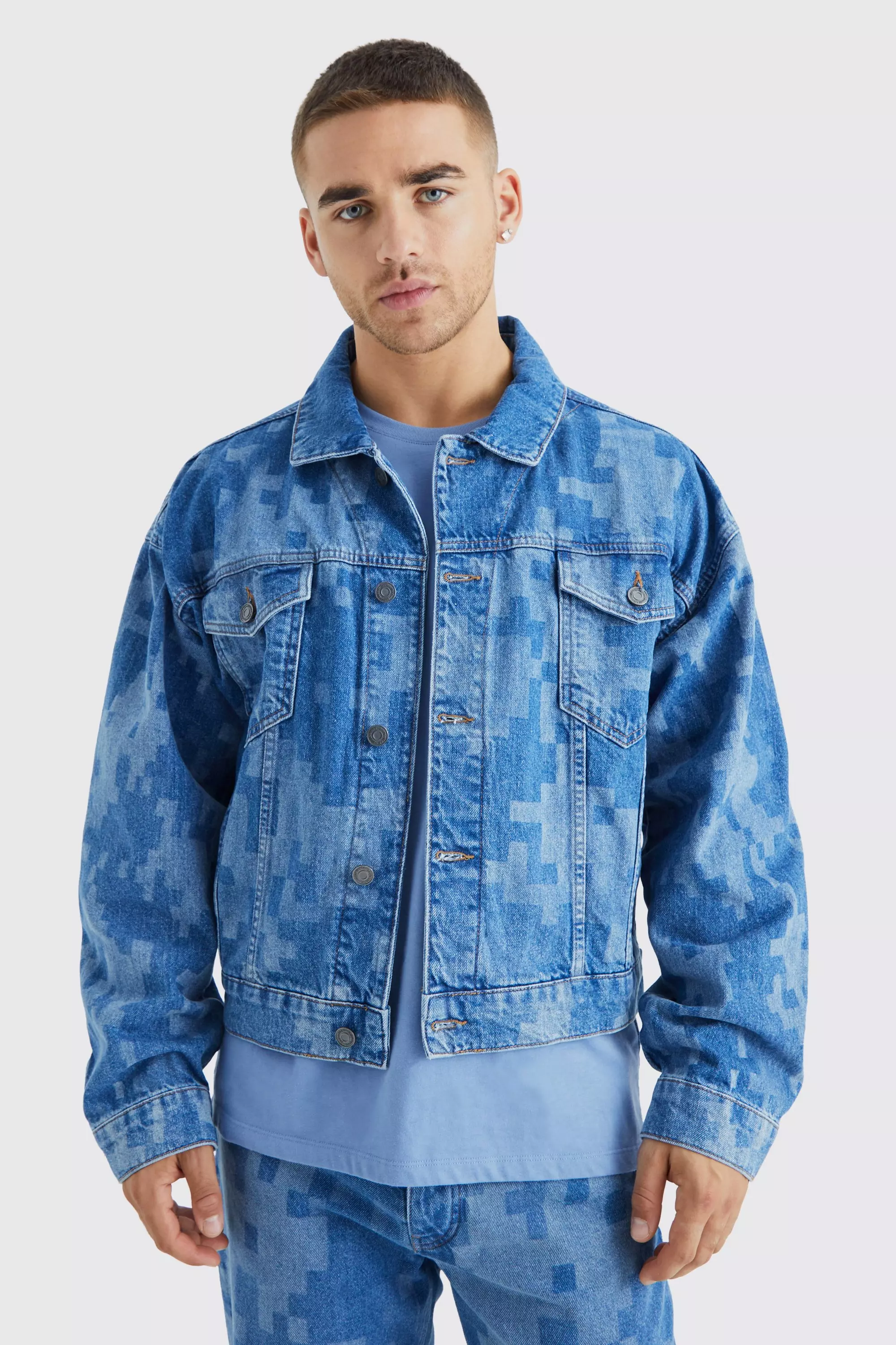 Veste en best sale jean camouflage